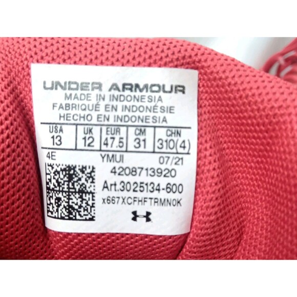 Under Armour Charged Pursuit Running Shoes Men\'s Size 13 M  Red Black main image 6